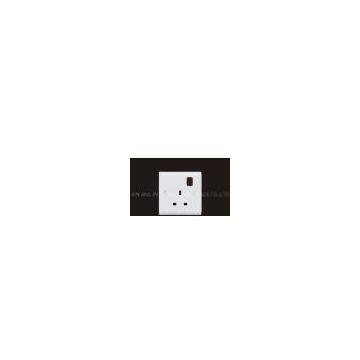 3P White ABS/PC/Bakelite British Switch Electrical Wall Sockets with Neon
