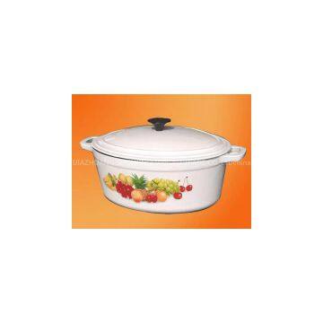 Cast Iron Enameled Oval Casseroles photo-3