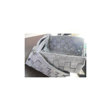 2015 Duo Color Handmade Felt Woven Storage Basket