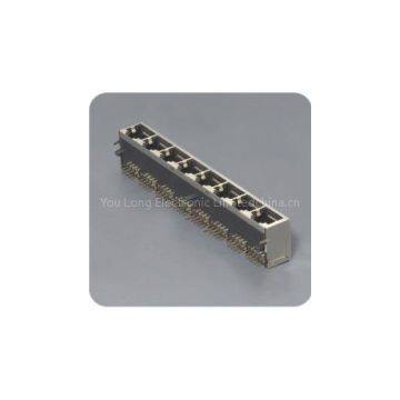 RJ45 10p8c 1x8 pcb jack 90 degree sheild connector socket