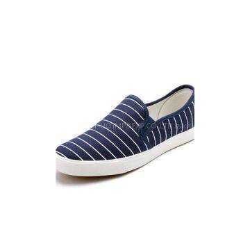 Navy Blue Pinstripe Men\'\'s Fashion Casual Slip-on Athletic Shoes