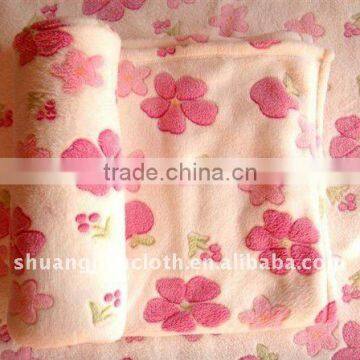 100% polyester printed Coral Fleece Fabric for blanket