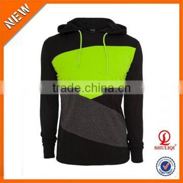 Color block custom sublimation hoodies/wholesale low price garment dyed 95% cotton 5% polyester sweatshirt men