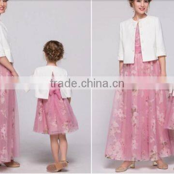 2015 New Design Floral Chiffon Mother and Daughter Clothing, Mother and Daughter Dress Design photo-4