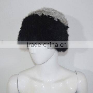 SJ071 Combined Colors Elastic Net Thick Knitting Rabbit Fur Hats for Women Cheap Hats Real Fur