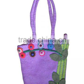 Manufacture hand made Felted bag/ hot selling wool ladies bag