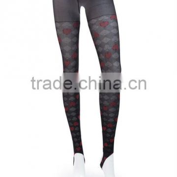 Stocking Promotion Present Sexy Seamless Jacquard with Geometry Rhombus Red Heart Rose Woman pantyhose