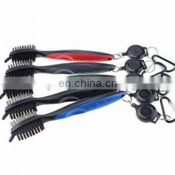 Two Sided Golf Brush Clip Groove Ball Cleaner Cleaning Kit Tool Easily Attaches to Golf Bag