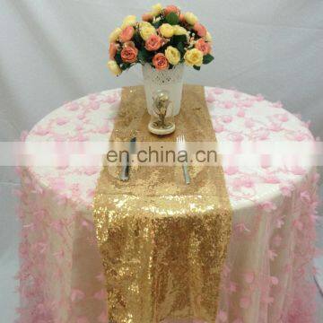 Hot Sale Glitter Fancy Gold Sequin Table Runner