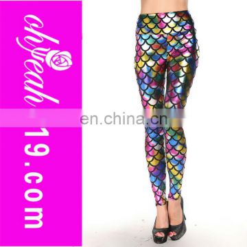 Wholesale elegant new arrivals rainbow fish scale pictures of women in tight leggings