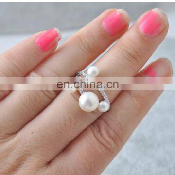 natural freshwater pearl ring genuine pearl silver stackable ring