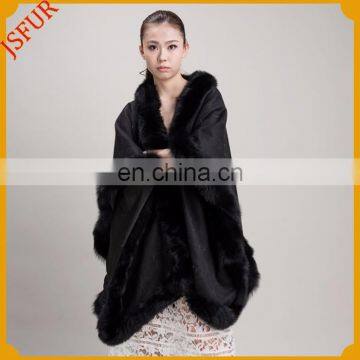 2017 New design warm women fox large size fur poncho