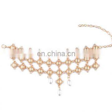 Matching Jewelry Layered Golden Chain Pendant Pearl Beads Tassel Bracelet photo-3