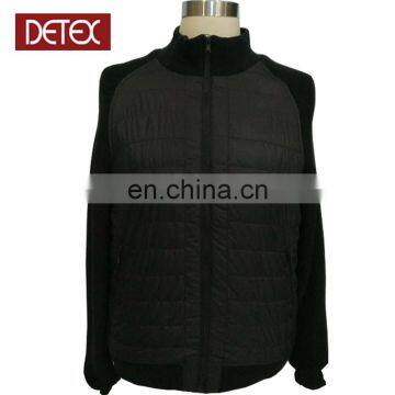 Dark Grey Knitted Sleeves Padded Quilted Men Winter Jacket