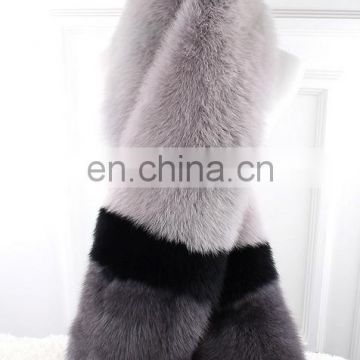 New Style Large Grey Fox Fur Scarf Real Fox Fur Shawl Cape For Lady