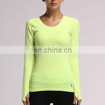 OEM Custom Long-sleeve Fitness Compression women Running Shirts