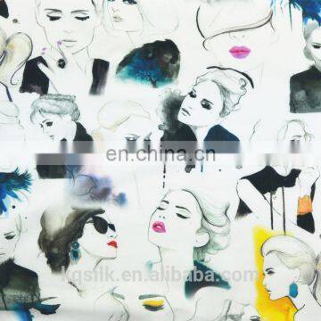 Digital Printed Rayon Fabric with Beautiful Ladies figures