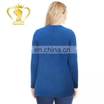 Plus Size Designs Elegant Navy Lace Tops Blouses Women 2017 photo-2