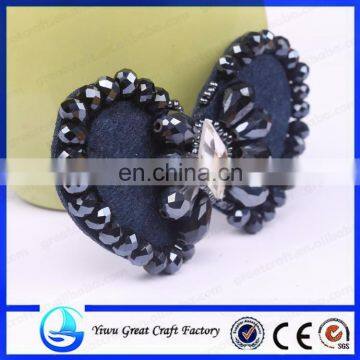 Shoes flowers handmade beaded shoe manufacturer to supply the new crystal beads bowknot shoe flower