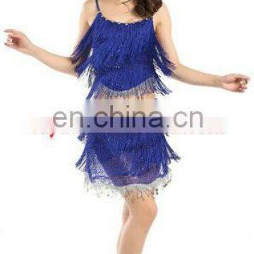 Ballroom sequins tassel latin dance dress for women L-7043#