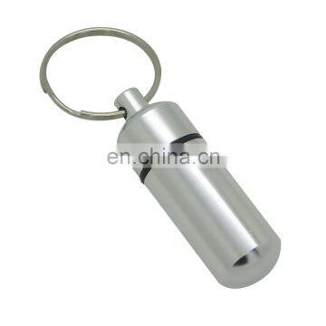 Waterproof Aluminum Keychain Pill Cylinder Box Travel Container Case