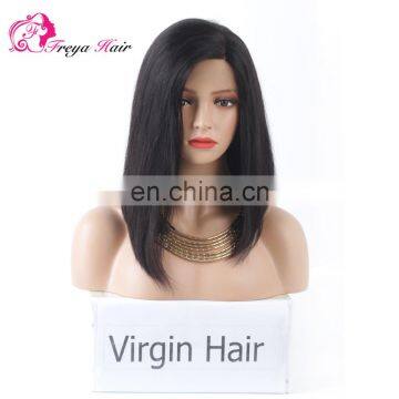 New Arrival Indian Remy 14 inch Short Cut Bob Wig lace front wig