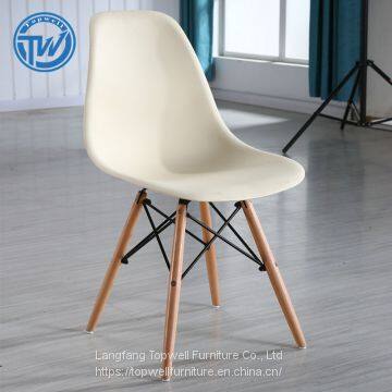 DC-6071 Topwell Modern Design Plastic Chair Dining Room Chair With Wood Legs Leisure Chair photo-2