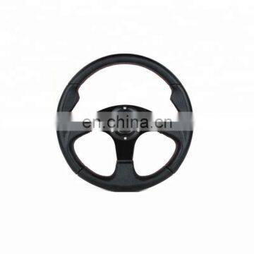 PU/PVC/Carbon car steering wheel with red line