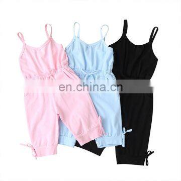 1-6T Baby Girl Strap Rompers Toddler Kids Girl Solid Color Jumpsuit Summer Sweet Girls Bodysuit Plain Romper photo-2