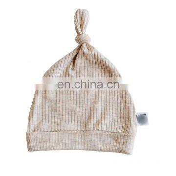Ribbed Fabric Newborn Baby Knotted Winter Hat photo-5