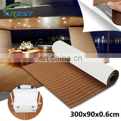 1 Roll 3000x900mm 6mm Self-Adhesive EVA Foam Boat Yacht RV Caravan Marine Flooring Faux Teak Boat Decking Sheet Floor Decor Mat