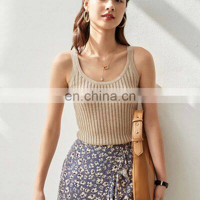 Women Hollow Out Cashmere Cardigan Tank Top Vest Twinset photo-5
