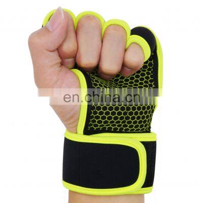 HANDLANDY Hi-vis Green Neoprene Weight Lifting Gloves Fitness Training Gym Gloves Sports Bike Gloves