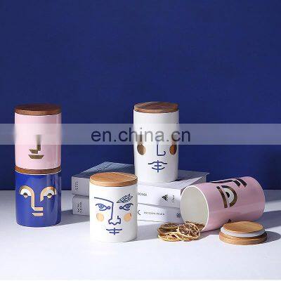 Mediterranean Series Spanish Janus Classic Face Ceramic Storage Tank