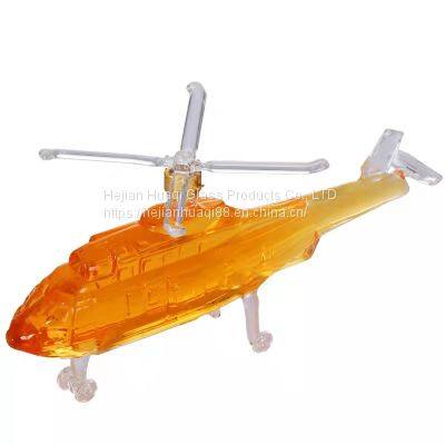 Chinese Manufacturer Produces Glass Art Craft Wine Bottle Airplane Shaped Glass Decanter photo-2