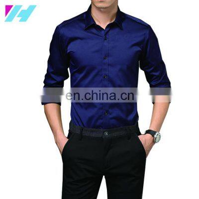 2021 New Trendy Latest Design of Half Shirt Uniform Formal Single Button Full Polyester / Cotton Shirt for Men Tuxedo Shirts