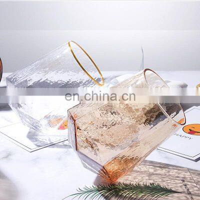 Classic Birthday Gift Custom Logo Champagne Transparent Color Diamond Elegant Golden Wine Glass photo-2