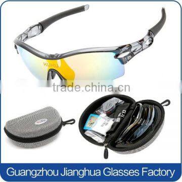 5 lens replaceable bicycling riding sport sunglasses with strap