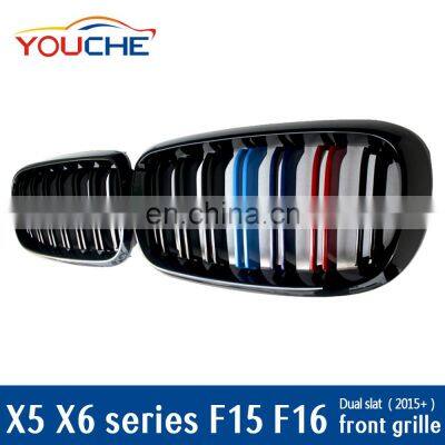 F15 F16 ABS Gloss M Color Car Auto Front Bumper Mesh Grille for BMW X Series X5 X6 2015+ photo-5