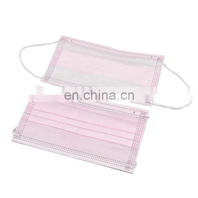 Wholesale Woven Disposable Masks 3-plys Non Wave Face Mask Pink For Personal Care