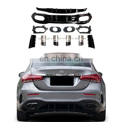 High Performance Tips For Mercedes Benz A Class W177 Upgrade A35 AMG Diffuser With Exhaust Pipe