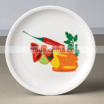 porcelain pizza plate withd decal,ceramic charge palte