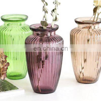 New Design Wholesale Nordic Wedding Home Garden Decorative Creative Round Clear Transparent Mix Glass Crystal Pot Flower Vase