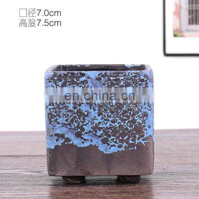 Pastoral Simple White Pottery Pots Frosted Hand Painted Color Ceramic Flowerpot Creative Flower Pots For Home Decor