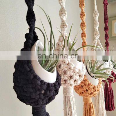 Hot Sale Colorful Macrame Air plant hanger, cotton knitted plant pod, bohemian decor Vietnam Supplier