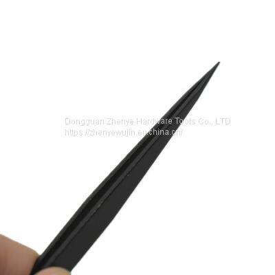 Precision Stainless Steel Hard Anti-static Tweezers Bird's Nest Hair Picking Clip Maintenance Tweezers Pointed Elbow All Black 11 Tweezers photo-3