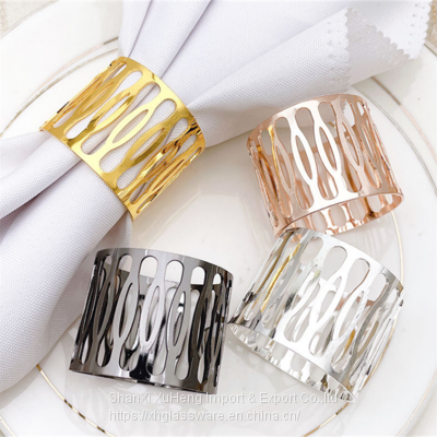 Electroplated Gold Silver Black Napkin Ring Holder on Wholesale