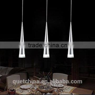Acrylic Aluminum Modern LED Pendant Light Lamp With 3 Lights For Home Living Room