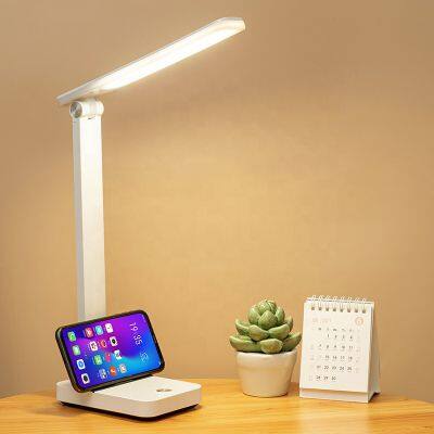 Led Desk Lamp 3 Color Stepless Dimmable Touch Foldable Table Lamp Bedside Reading Eye Protection Night Light DC5V USB Chargeable