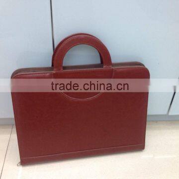 PU leather portfolio with handle,calculator